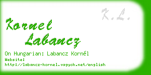 kornel labancz business card