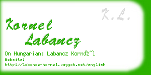 kornel labancz business card